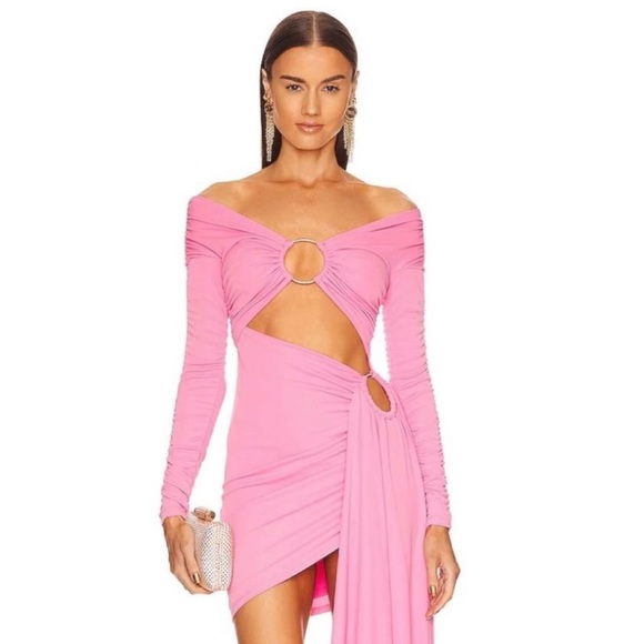 Michael Costello x REVOLVE Kurt Mini Dress in Pink - Picture 1 of 8